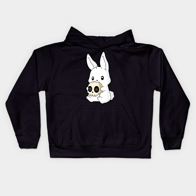 Rabbit eating skull! Kids Hoodie by Anime Meme's